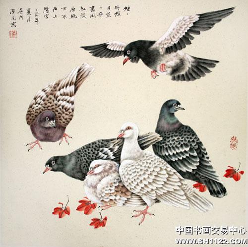 吴湛圆-鸽-淘宝-名人字画-中国书画服务中心,中国书画